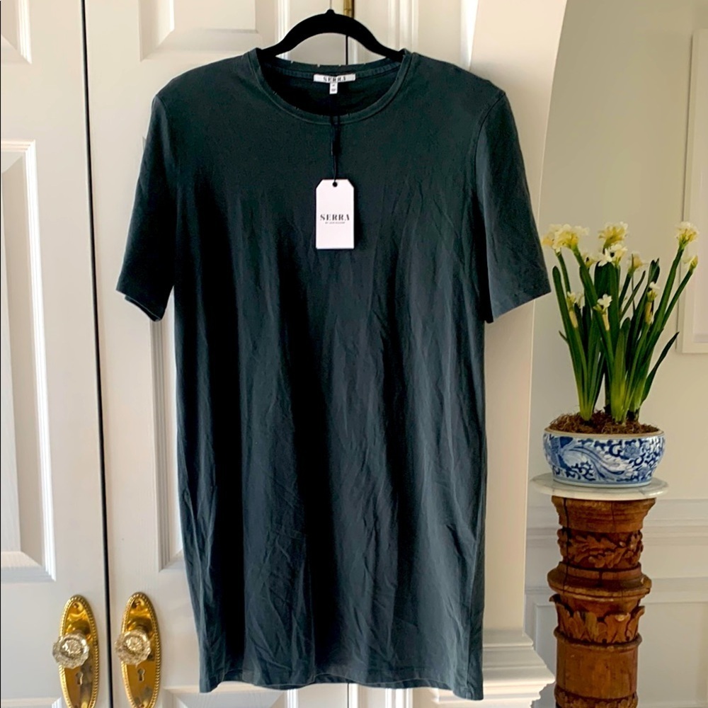 NWT Serra by Joie Rucker Dress Premium Boutique Mini Shift T Shirt Gray Medium - Picture 2 of 7